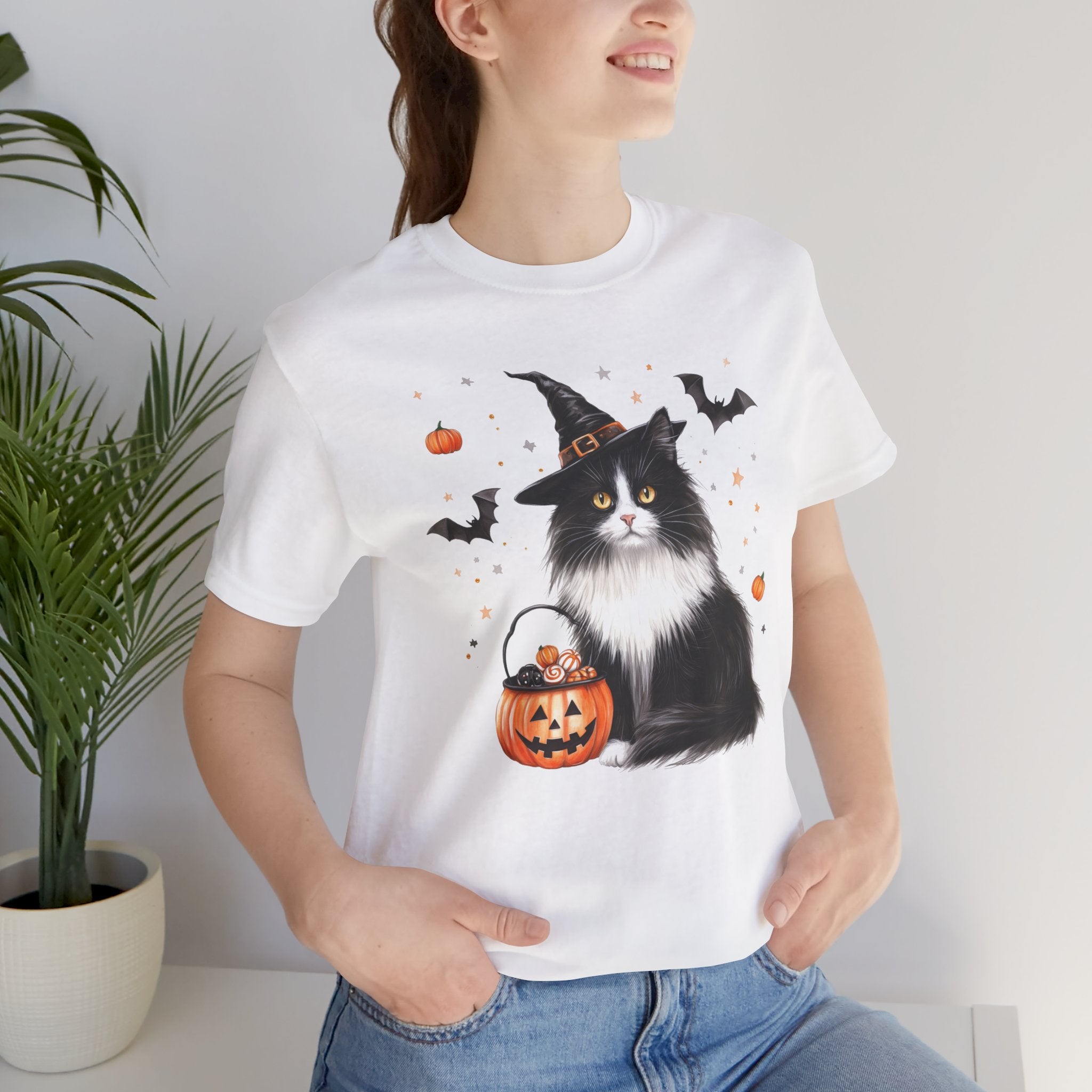Longhair Tuxedo Cat Bewitched Tee