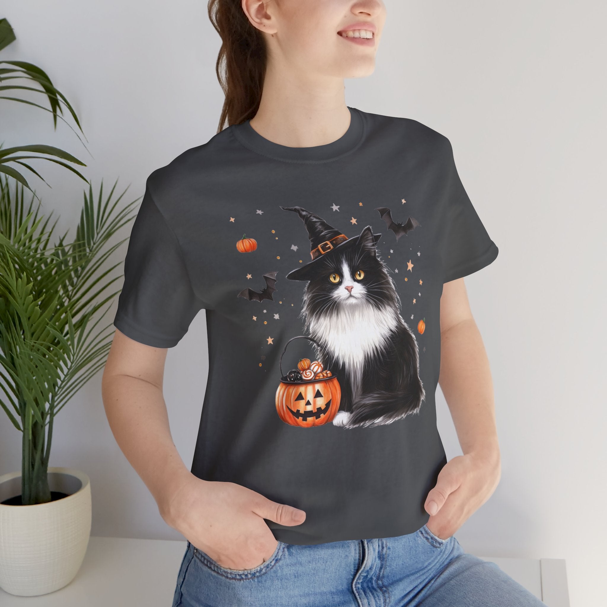 Longhair Tuxedo Cat Bewitched Tee