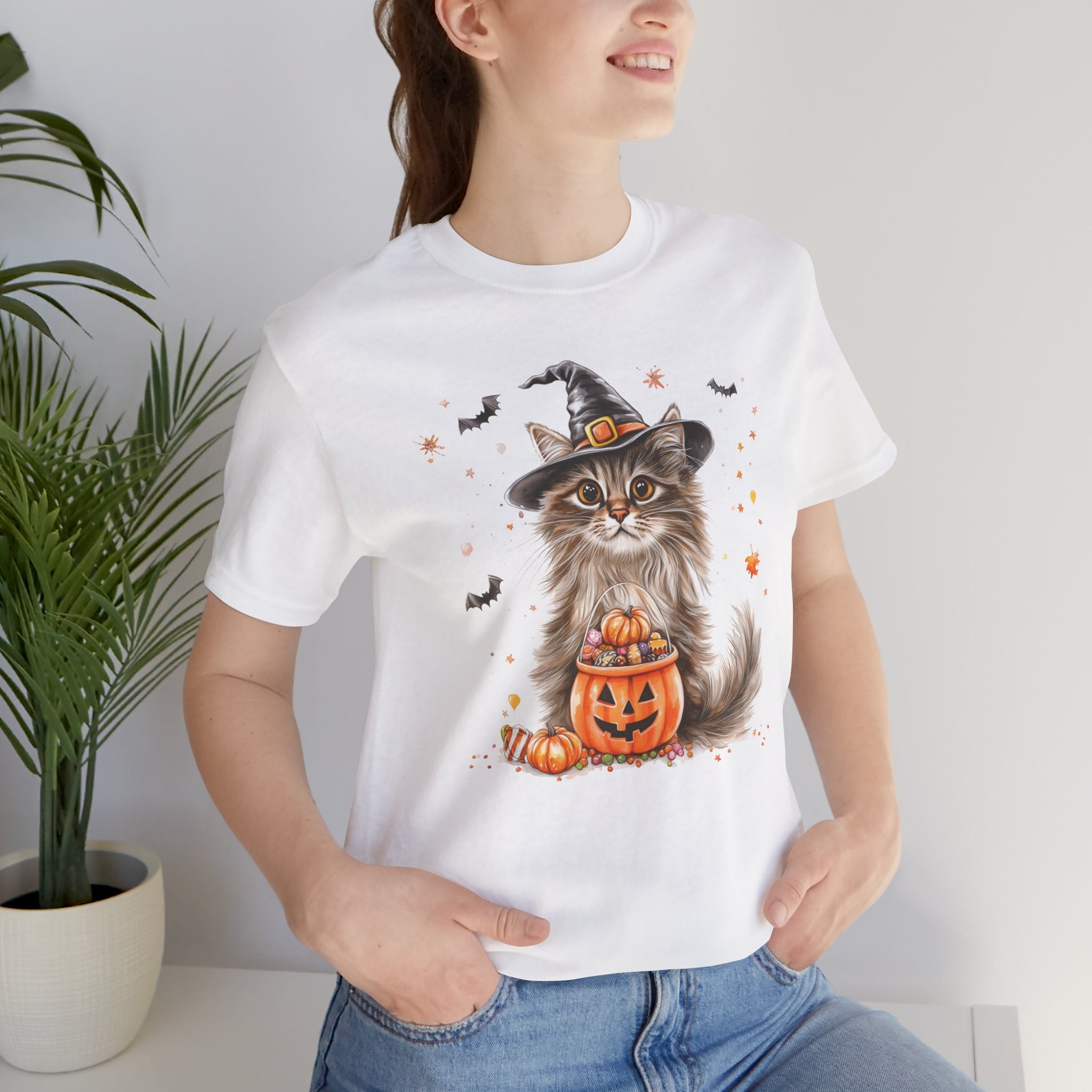 Longhair Grey Tabby Cat Bewitched Tee