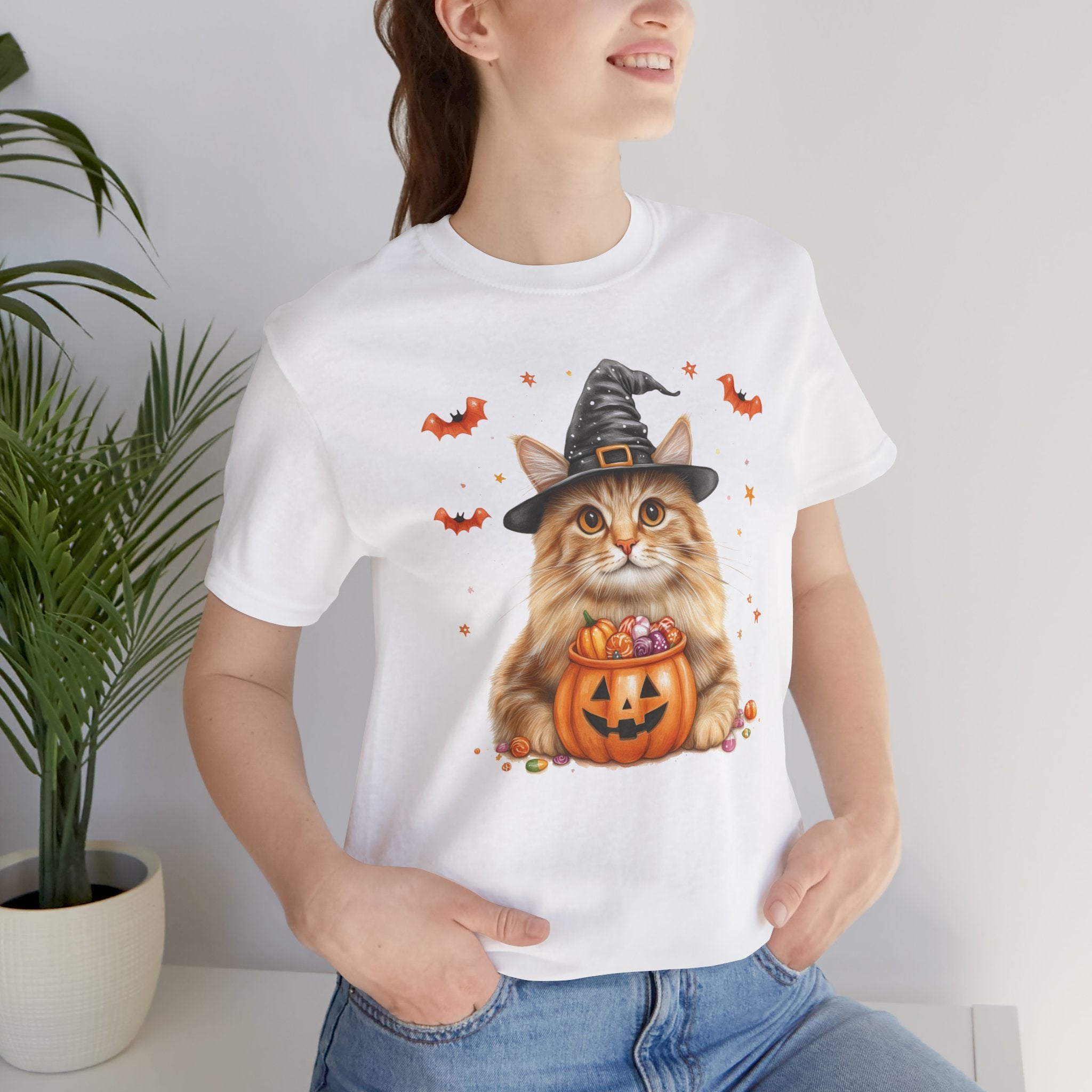 Longhair Orange Tabby Cat Bewitched Tee