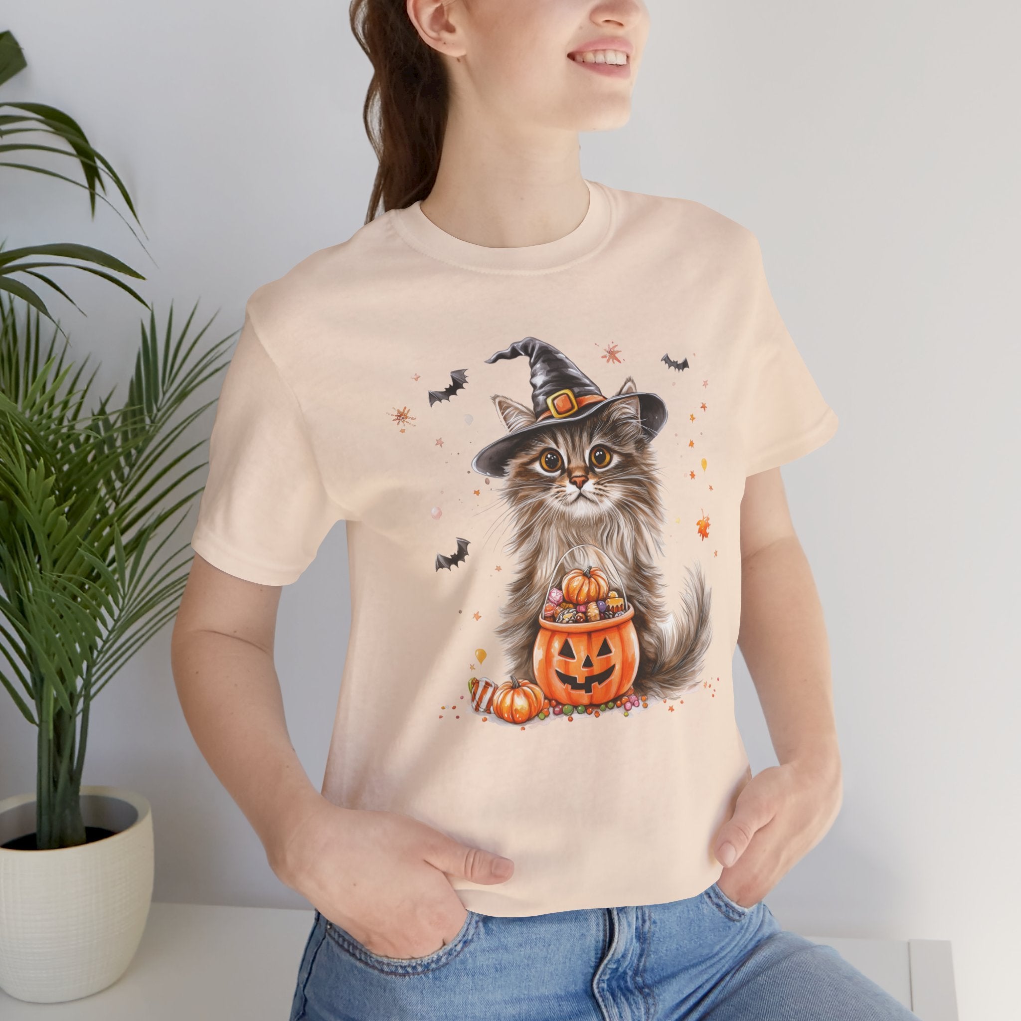 Longhair Grey Tabby Cat Bewitched Tee