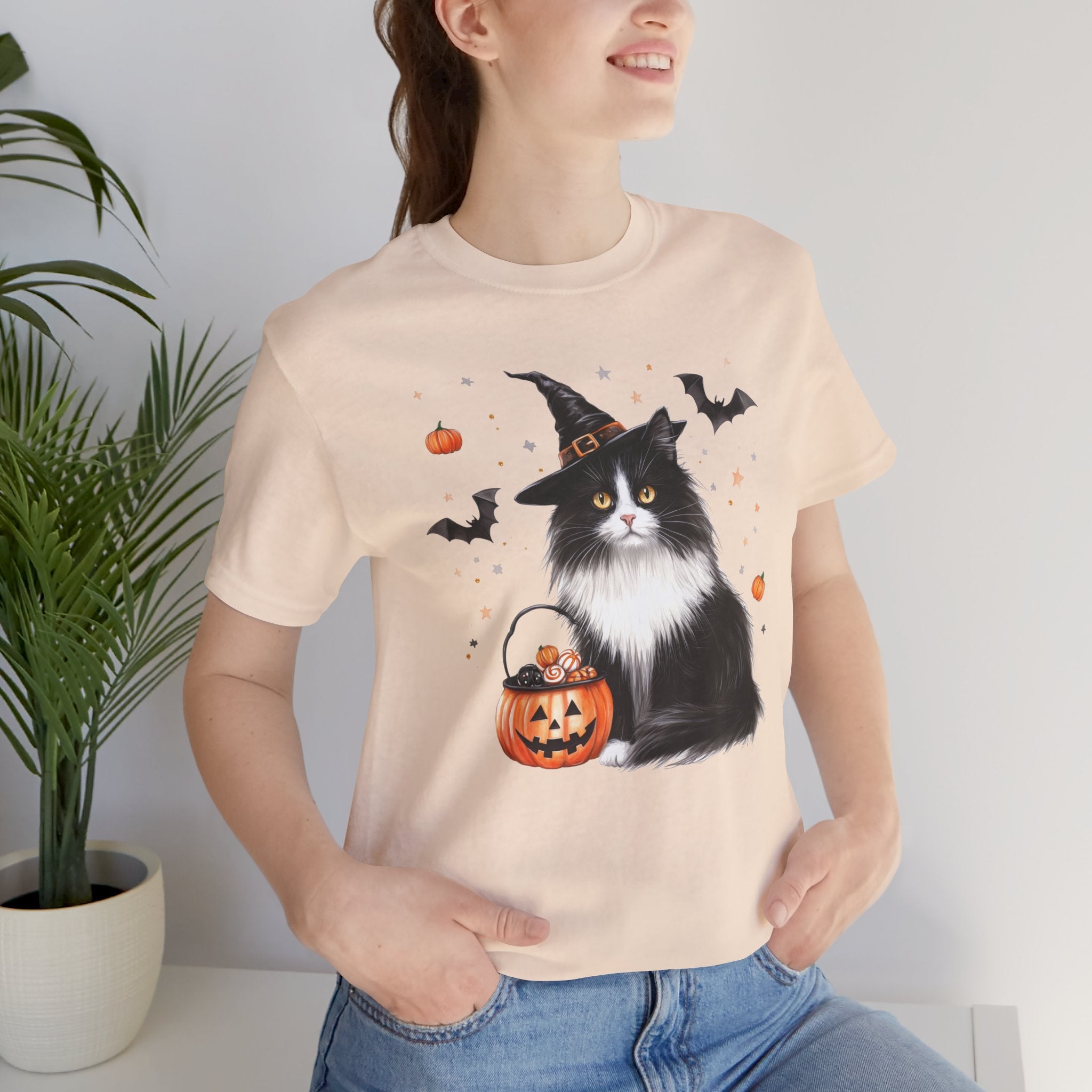 Longhair Tuxedo Cat Bewitched Tee