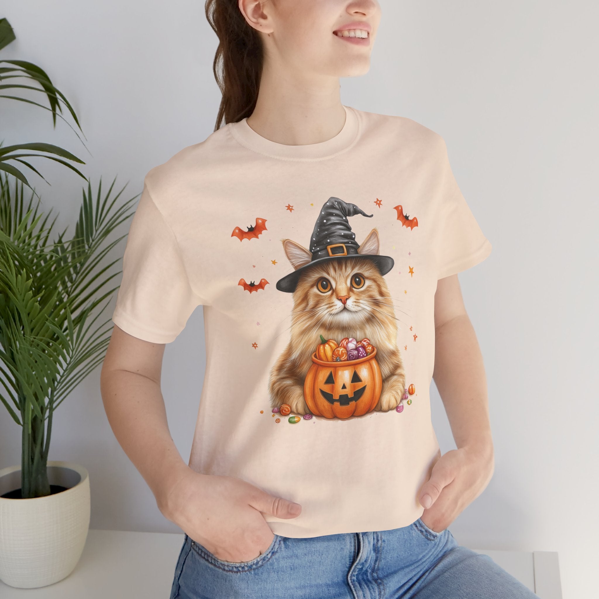 Longhair Orange Tabby Cat Bewitched Tee