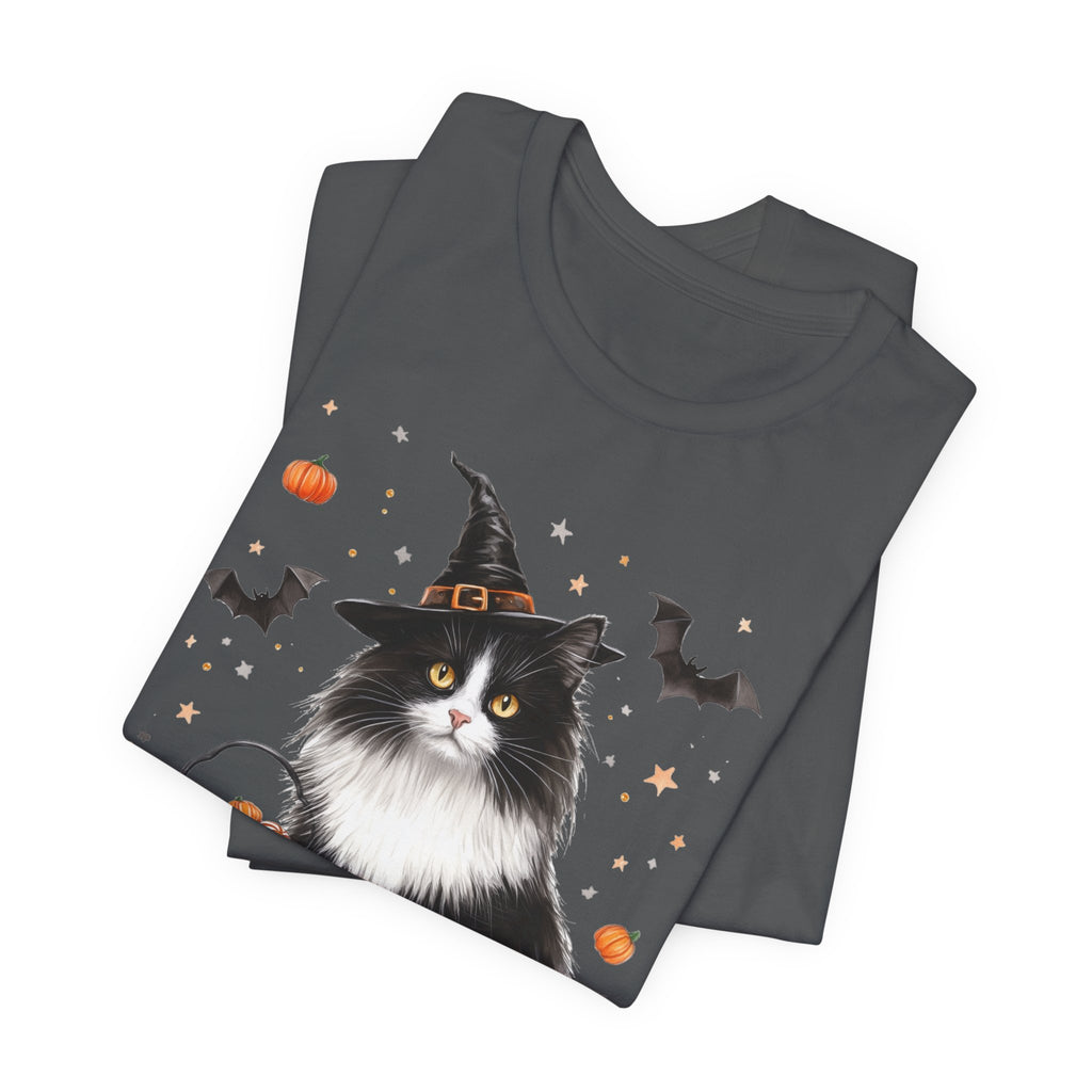 Longhair Tuxedo Cat Bewitched Tee