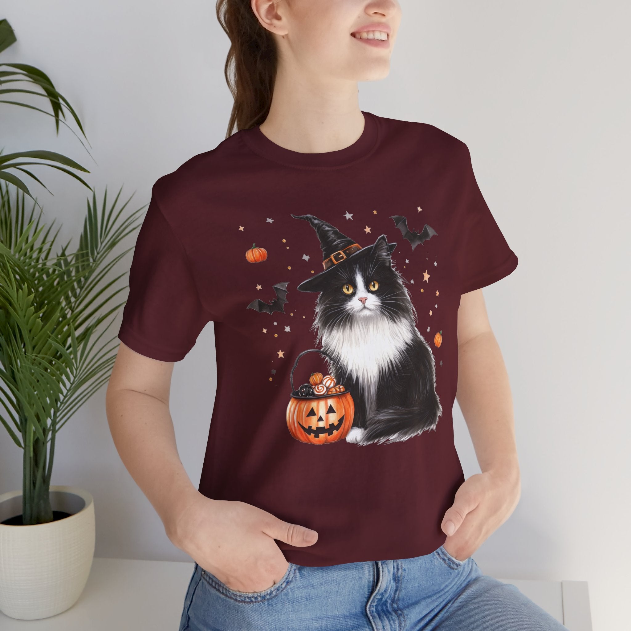 Longhair Tuxedo Cat Bewitched Tee